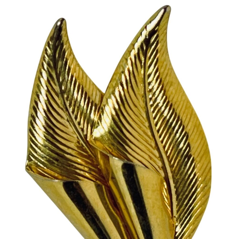 Vintage Gold Tone Folded Leaves Brooch (5737) - Picture 3 of 5